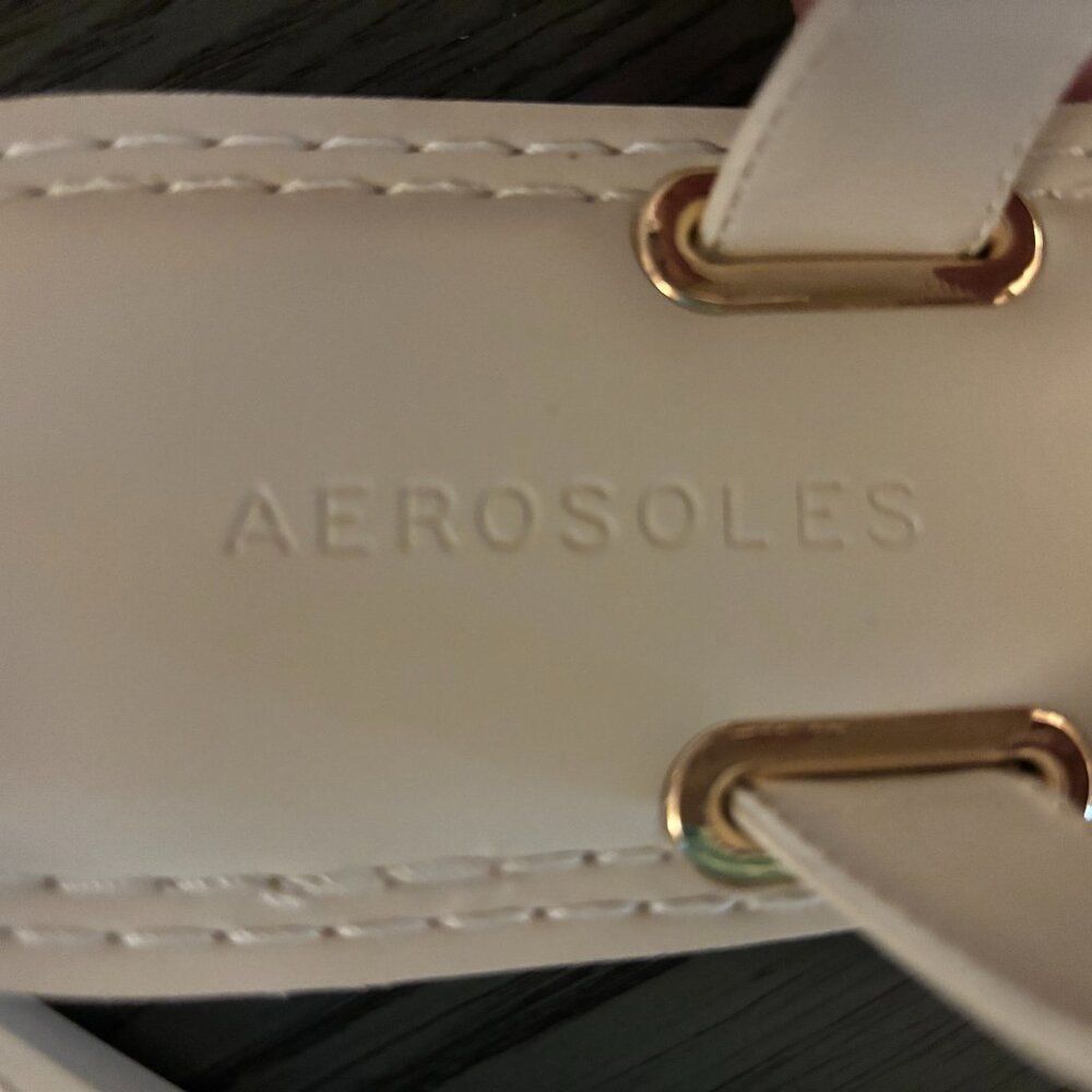 Aerosoles Women's Cherry Flat Sandal, White Leather, 6.5 - 1138 - Picture 2 of 3